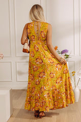 Sunflower Gazing Floral Maxi Dress