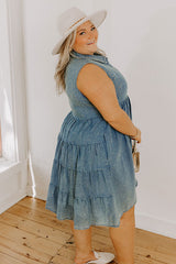 Ocean Retreat Chambray Mini Dress Curves