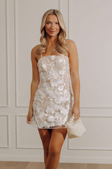 Floral Moment Embroidered Mini Dress in White