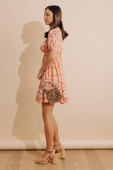 Sunday Strolls Floral Mini Dress in Peach