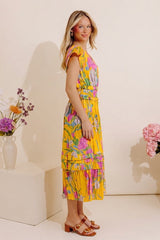 Date Night In Madrid Floral Midi