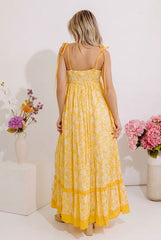Boho Beauty Floral Maxi Dress in Marigold