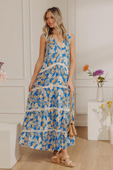 Tucson Sunsets Floral Tiered Maxi Dress