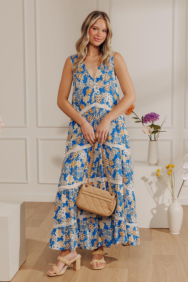 Tucson Sunsets Floral Tiered Maxi Dress