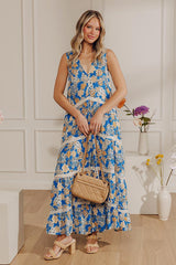 Tucson Sunsets Floral Tiered Maxi Dress