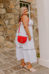 Coquette Moment Maxi Dress in White Curves