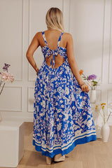 Vacay Villa Floral Maxi Dress in Blue