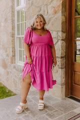 Sweet Aroma Midi in Dark Blush Curves