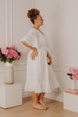 Romantic Bliss Eyelet Midi Dress Curves