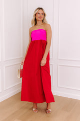 Block Party Cutie Midi Dress in Red