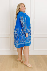Skyline Views Pleated Mini Dress Curves