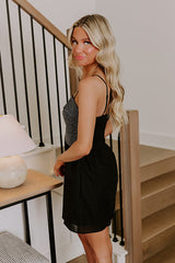 Miami Happy Hour Linen-Blend Mini Dress in Black