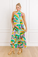 Feel The Groove Maxi Dress in Green