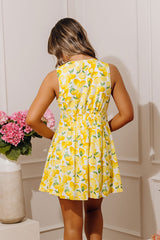 Citrus Chic Linen-Blend Mini Dress