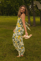 Bungalow Views Linen-Blend Maxi Dress in Yellow
