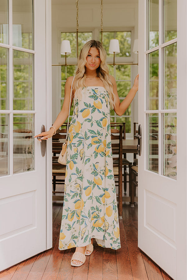 Bungalow Views Linen-Blend Maxi Dress in Yellow