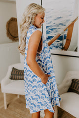 Get Into The Groove Floral Mini Dress in Sky Blue