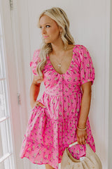 Floral Haven Mini Dress in Pink