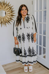 Playa Del Perfection Midi Dress in Cream Curves