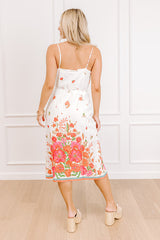 San Fran Stroll Linen-Blend Floral Midi Dress
