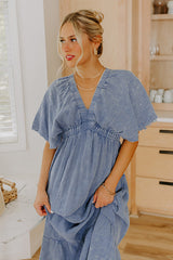 Pursuit Of Happiness Midi Dress in Blue