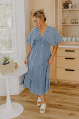 Pursuit Of Happiness Midi Dress in Blue