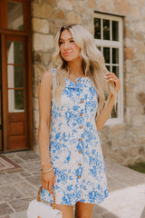 Martinis In Milan Floral Linen-Blend Mini Dress