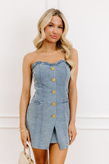 Flirty Smile Denim Mini Dress