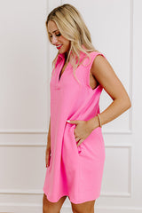 Coastal Dreamer Mini Dress in Bubblegum Pink