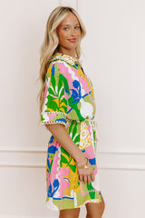 Barbados Bound Button Down Mini Dress