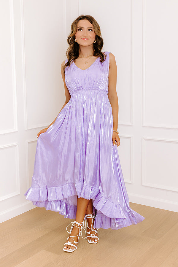 Evening Charm Satin Midi Dress