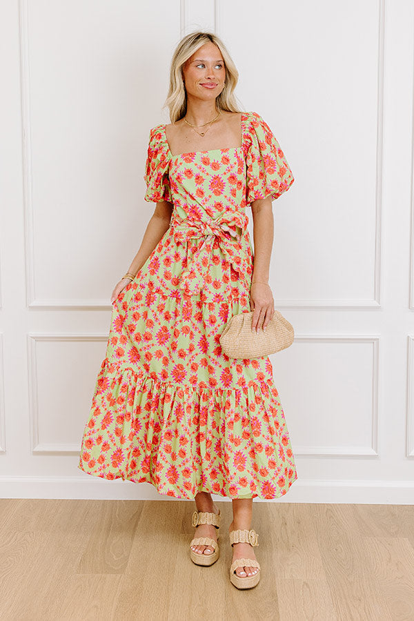 Sweet Skies Floral Midi Dress