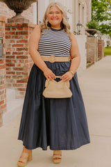 Brunch On The Pier Stripe Mid Dress Curves