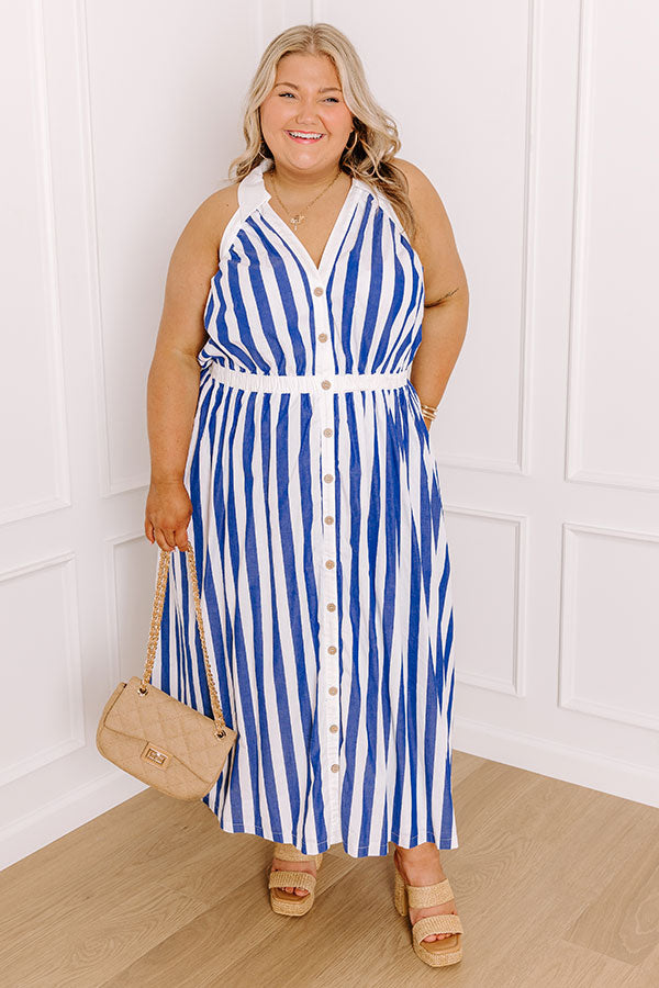 Sail Away Stripe Midi Dress Curves