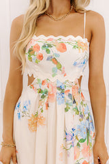 Simply Charming Floral Cut Out Midi Dress