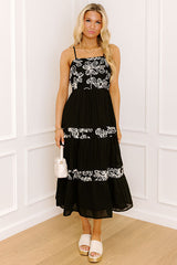 Resort Views Floral Embroidered Midi Dress