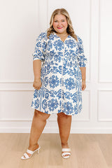 Vineyard Bound Floral Mini Dress Curves