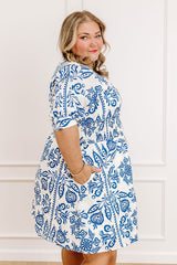 Vineyard Bound Floral Mini Dress Curves