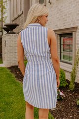 Yacht Club Social Stripe Mini Dress