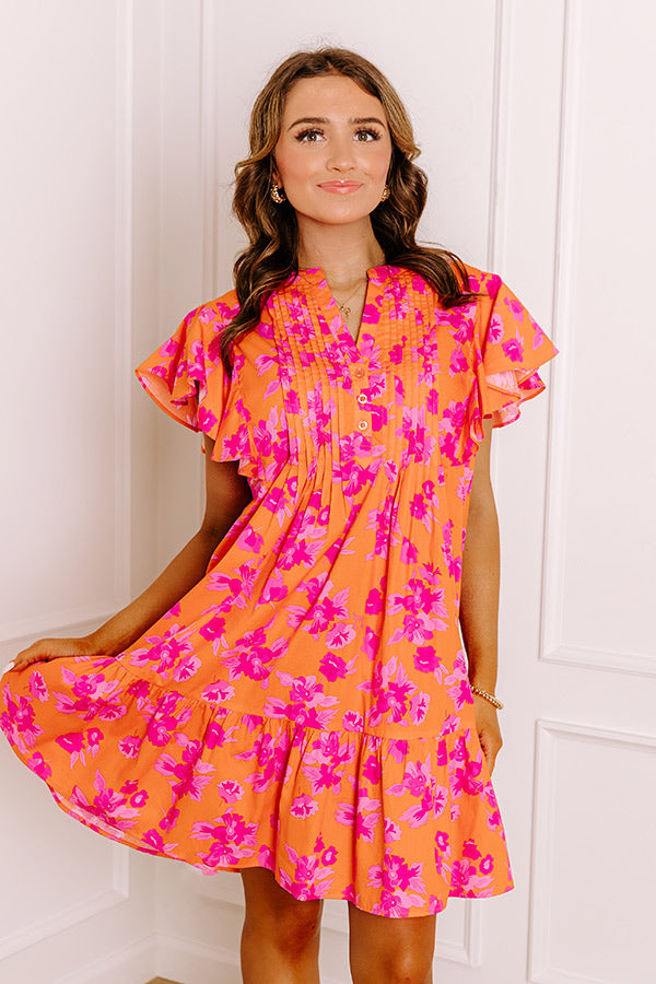 Island Glow Floral Mini Dress