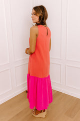 Sunbeam Stroll Color Block Midi Dress