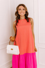 Sunbeam Stroll Color Block Midi Dress