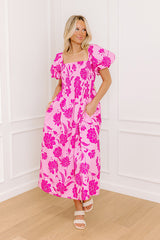 Lush Rows Floral Midi Dress