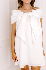 Uptown Social Off Shoulder Mini Dress in White