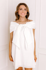 Uptown Social Off Shoulder Mini Dress in White