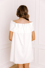 Uptown Social Off Shoulder Mini Dress in White