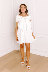 Uptown Social Off Shoulder Mini Dress in White