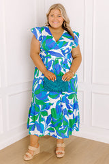 Lover's Lagoon Floral Midi Dress Curves