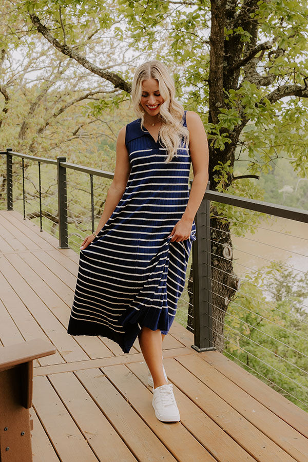 Yacht Club Cutie Stripe Knit Maxi Dress