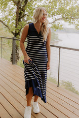 Yacht Club Cutie Stripe Knit Maxi Dress